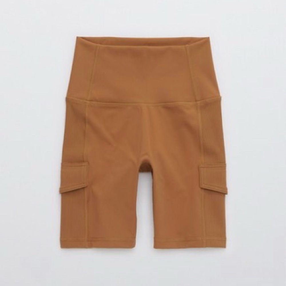Aerie | Offline Goals Biker Ribbed Cargo Pocket Shorts